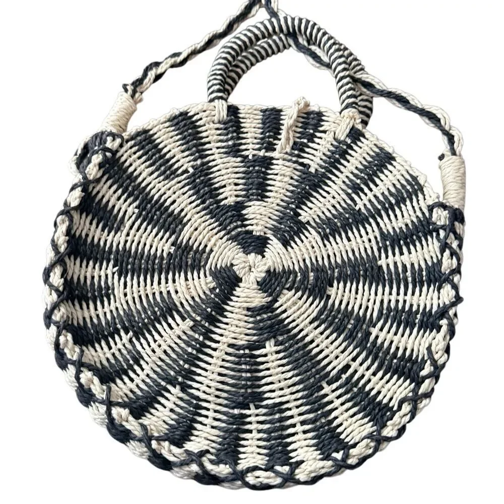 Billabong Soak It Up Straw Circular Crossbody Bag Boho Festival Handles & Strap